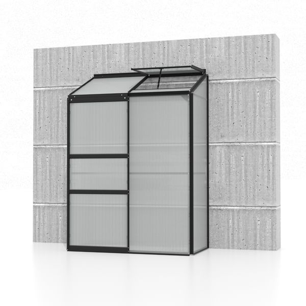 Vitavia Aktionsangebot (inkl. 60 Euro Zubehör): Anlehn-Gewächshaus "Ida 900", schwarz, 0,9 m²,4 mm HKP Bild 3