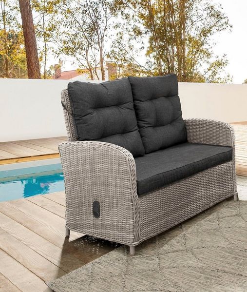 Destiny MERANO II 2er Sofa, vintage weiß, Polster anthrazit