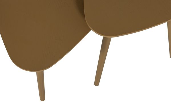 Beistelltisch Nila 2er-Set aus Eschenfurnier, modern und natürlich, Braun, kompakt und vielseitig Bild 4