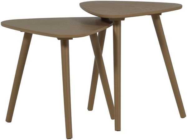 Beistelltisch Nila 2er-Set aus Eschenfurnier, modern und natürlich, Braun, kompakt und vielseitig