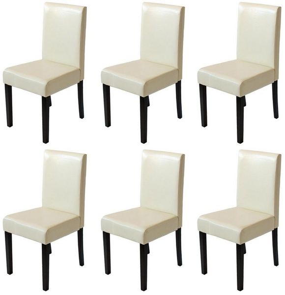 MCW Esszimmerstuhl Littau-6 (Set, 6 St), 6er-Set, Hohe Rückenlehne, Rutschfest durch Kunststoff-Bodenschoner
