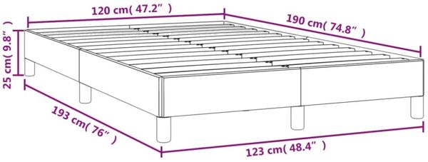 vidaXL Polsterbett, Stoff, 25,0 cm, Dunkelgrau, 120x190 cm Bild 5