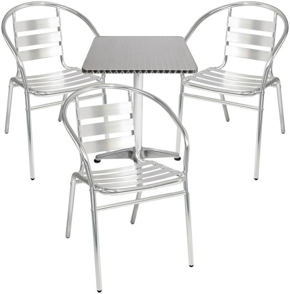 Bistrogarnitur 4-teilig Aluminium