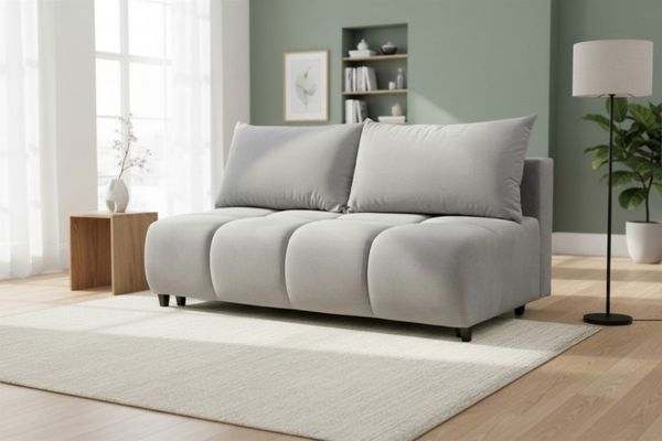 Sofa 3-Sitzer mit Schlaffunktion XENIO in Stoff Soft Grau