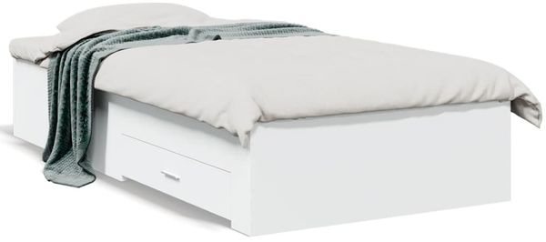 Einzelbettgestell Design für Erwachsene mit Schubladen Weiß 90x190 cm Holzwerkstoff d3797e