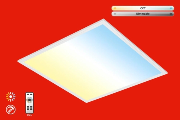 Briloner Leuchten LED Deckenleuchte-Panel, Dimmbar, Farbsteuerung, Fernbedienung, 36W, 3800 lm, LED-Lampe, Wohnzimmerlampe, Deckenlampe, Weiß, 59. 5 cm