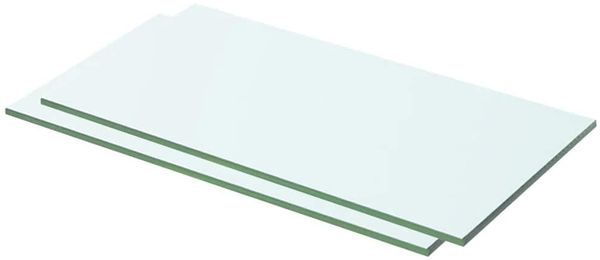 Einlegeboden 2er Set, Regalboden Glas Transparent 50x20 cm