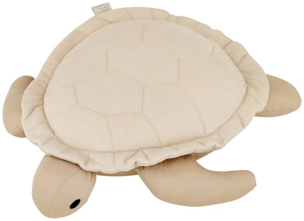 Cam Cam Copenhagen Sea Turtle Kissen, 100 % Bio-Baumwolle in Latte Beige, 44 x 33 x 8,5 cm