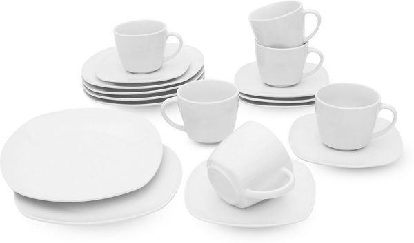 Retsch Arzberg Kaffeeservice Geschirr-Set, Service Fino (18-tlg), 6 Personen, Porzellan, 18 Teile, für 6 Personen