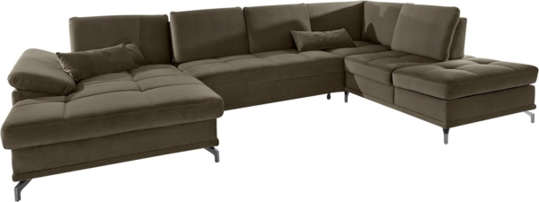 Places of Style 'Costello U-Form' Wohnlandschaft, 89 x 223 x 363 cm, Grün, Links, mit Schlaffunktion Bild 2