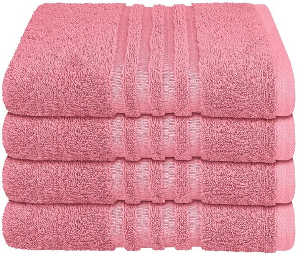 Schiesser Frottier Handtücher Milano im 4er Set aus Flauschiger, hautfreundlicher Baumwolle, Made IN Green, Farbe:Malve, Größe:50x100 cm