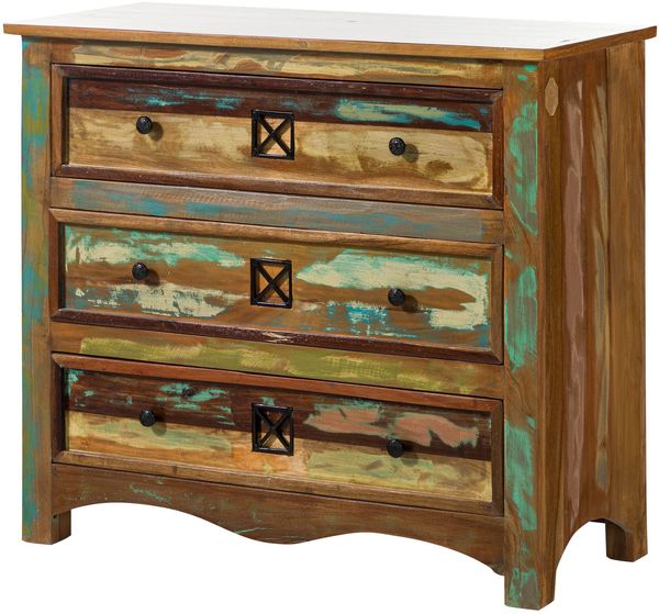 Kommode Altholz 100x42x88 mehrfarbig lackiert NATURE OF SPIRIT #49