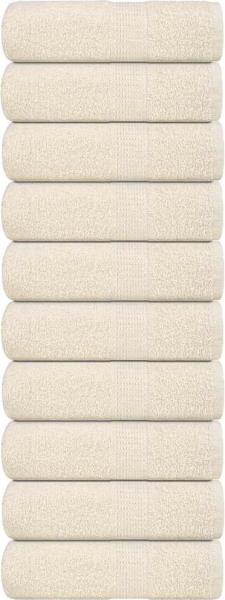 vidaXL Gästetücher 10 Stk. Creme 30x50 cm 360 g/m² 100% Baumwolle 136997