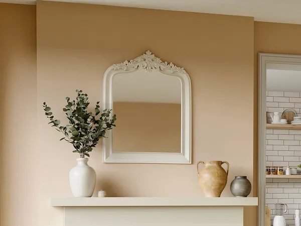 Vente-unique - NOVARA Spiegel Holz, Platte Weiß - B 5 cm x H 100 cm x L 80 cm