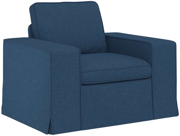 vidaXL Sofa Set 2 pcs Blau 222 x 80 x 82 cm Stoff 3407594 Bild 4