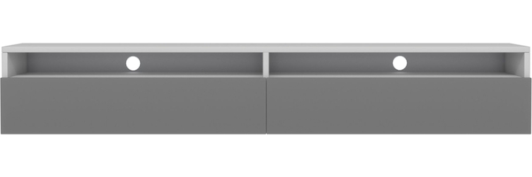 Selsey 'Rednaw' TV-Lowboard mit Schublade,Weiß Matt / Grau Hochglanz, 30 x 180 x 31 cm