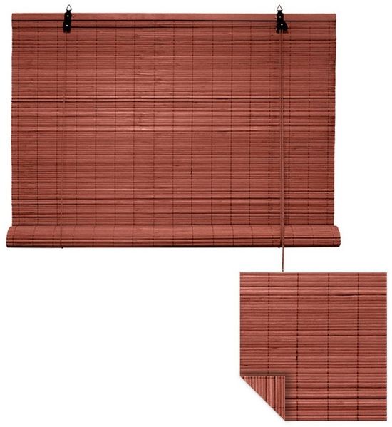 Rollo Bambusrollo, 40 x 130 cm, kirsche, Victoria M, verdunkelnd, ohne Bohren, freihängend, verschraubt, ohne Bohren, zum Schrauben