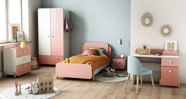 Demeyere GROUP Nachtkommode Jade, Schublade mit Rollenauszügen, Runde Knopfgriffe mit Roségold-Finish