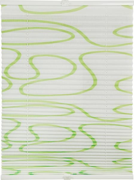 ondeco Plissee ohne Bohren Move mit Klemmträger, Sonnenschutz für Fenster innen, Lichtschutz und Blickdicht, Plissee plissee klemmfix Faltrollo Sichtschutz für Tür - Weiß-Grün - 100x130 cm