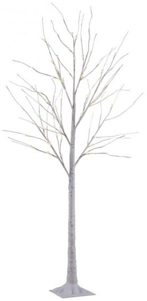 LED Stehleuchte, Baum, Birken Optik, IP44, H 180 cm