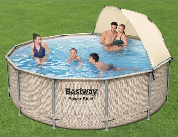 Bestway Power Steel Swimmingpool-Set mit Dach 396x107 cm 92864