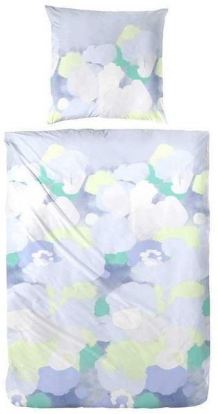 H.G. Hahn Haustextilien Bettwäsche Hahn Baumwoll Satin Bettwäsche Farbtupfer Hellblau, Satin, 2 teilig