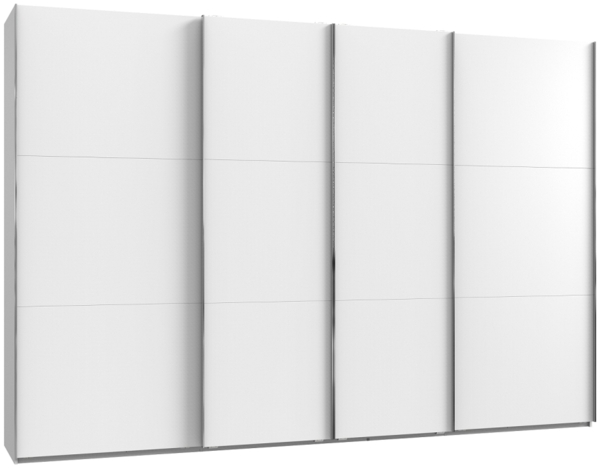 Schwebetürenschrank LEVEL 36 A, 350/236, ohne Spiegel/Schubladen, Weiß/Weiß Bild 1