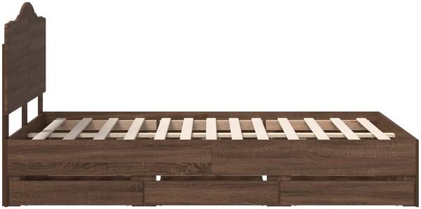 vidaXL Bettrahmen Braun Eichen-Optik 120 x 190 cm Ingenieurs Holz 3413442 Bild 9