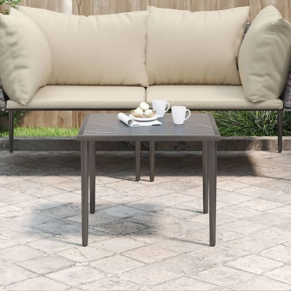vidaXL Gartentisch Grau 48x48x37 cm Stahl 364125