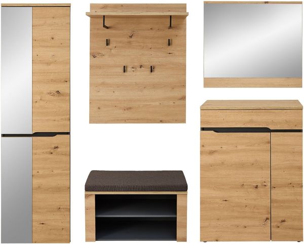 OTTO home Garderoben-Set Bergen Garderobenset, 245/192/38 (B/H/T cm), (5-St)