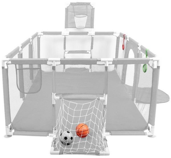JEOBEST Laufgitter Laufstall Baby 180x120 cm, Laufstall mit atmungsaktivem Netz, große Sicherheitsspielplatz, mit Balls y Pull Rings