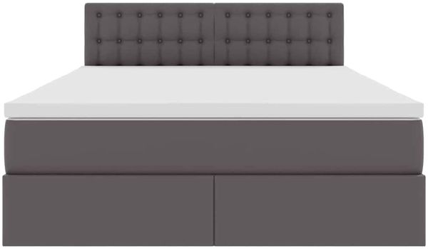 vidaXL Aufbewahrungsbett mit Matratze Grau 140 x 190 cm Kunstleder 3370395 Bild 7