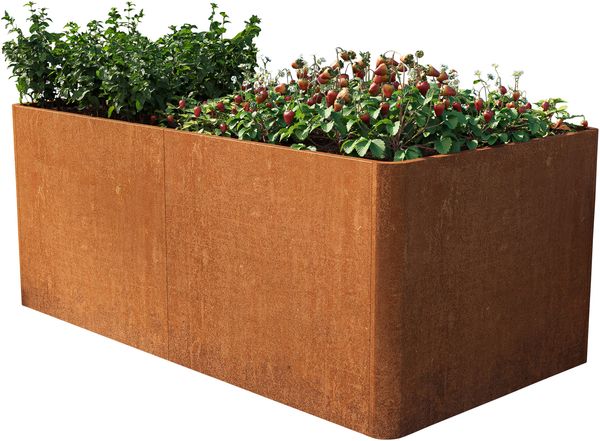 PRIMEYARD Cortenstahl Hochbeet Mario 200x107x80 cm, Rost-Optik