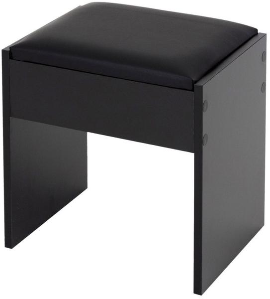 ML-DESIGN Schminktisch Moderner Polsterhocker im edlen Design hoher Sitzkomfort, Schwarz 40x43x29,5 cm mit gepolstertem Kissen und Bezug aus Kunstleder