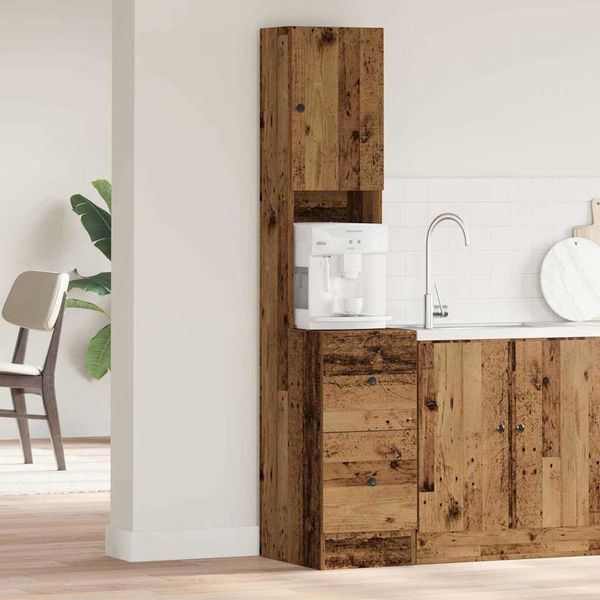 vidaXL Küchenbuffet mit Schubladen mit Regal Altholz 32 x 50 x 180 cm 871377