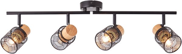 Brilliant AG Leuchten 99398-76 Santy Spotrohr 4-flammig schwarz Natur