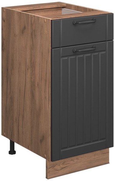 Küchenunterschrank Fame-Line Dunkelgrau 40 cm , AP Marmor Vicco