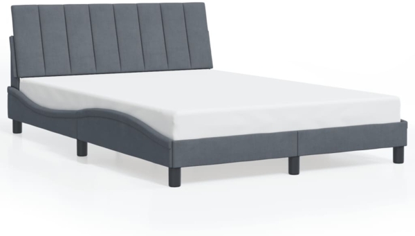 vidaXL Bettgestell ohne Matratze "Hanko" Dunkelgrau 140x190 cm Samt 3207844
