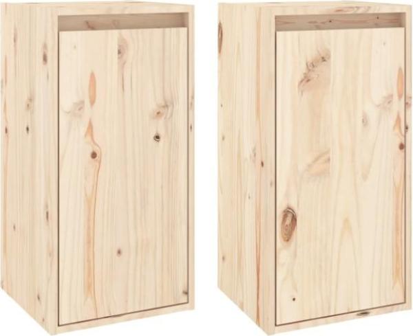 vidaXL Wandschränke 2 Stk. 30x30x60 cm Massivholz Kiefer 813486