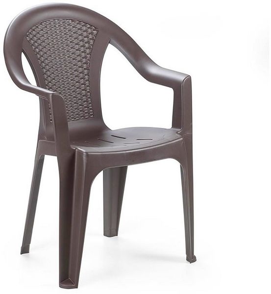 Stapelstuhl Gartenstuhl Bistrostuhl Kunststoff Rattan Optik Mokka