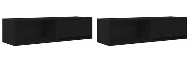 vidaXL TV-Schränke 2 Stk. Schwarz Eichen-Optik 100x31x25,5 cm 861475