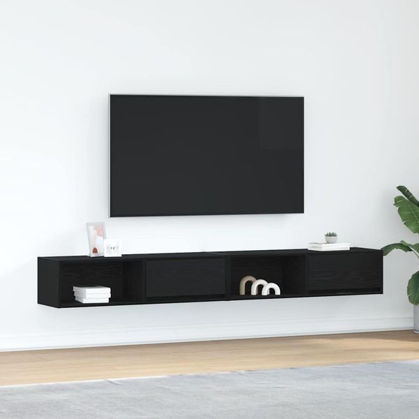 vidaXL TV-Schränke 2 Stk. Schwarz Eichen-Optik 100x31x25,5 cm 861475
