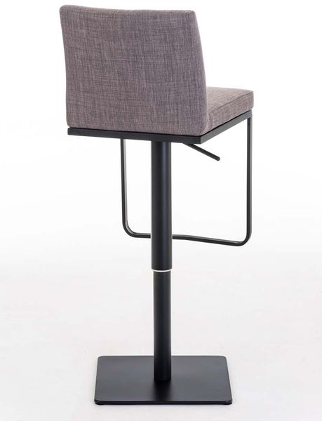 Barhocker CARIN - Stoff Grau 42x44x86 cm Schwarz | Barstuhl Höhenverstellbar Mit Lehne Drehbar Tresenhocker Tresenstuhl Kneipenhocker Kneipenstuhl Bild 4