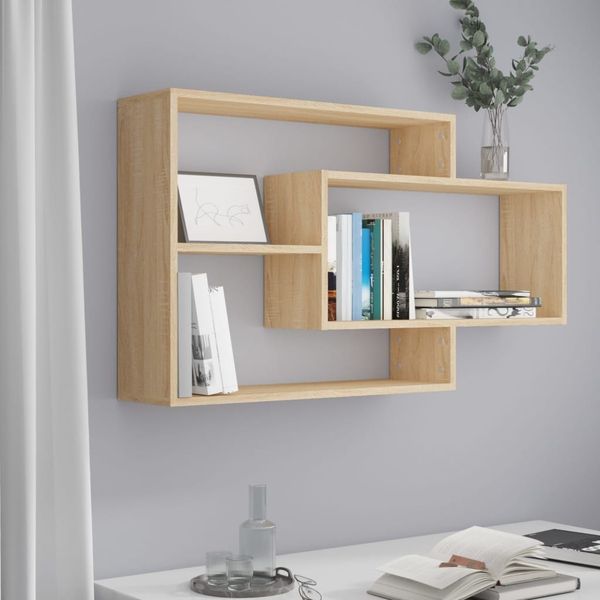 VidaXl Wandregale, Spanplatte Sonoma-Eiche 104 x 20 x 58,5 cm