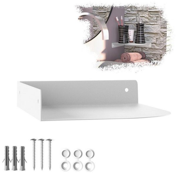SO-TECH® Wandregal Eckregal HOVER 20/30 x 15/20 x 3 cm inkl. Befestigungsset, 1-tlg, Wandmontage, für Bad Küche oder Wohnzimmer, Weiß