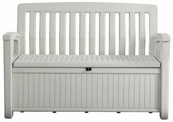 Keter Gartenbank Keter Gartenbank PATIO Weiß, 227L, bis 272 kg belastbar, abschließbar