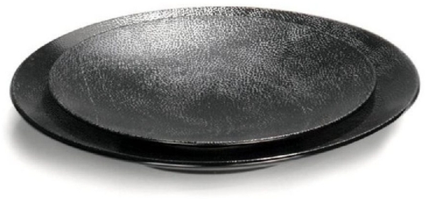 Lambert Kaori Teller Rochen-Optik schwarz / metallic, D 27,5 cm, Stoneware 20504