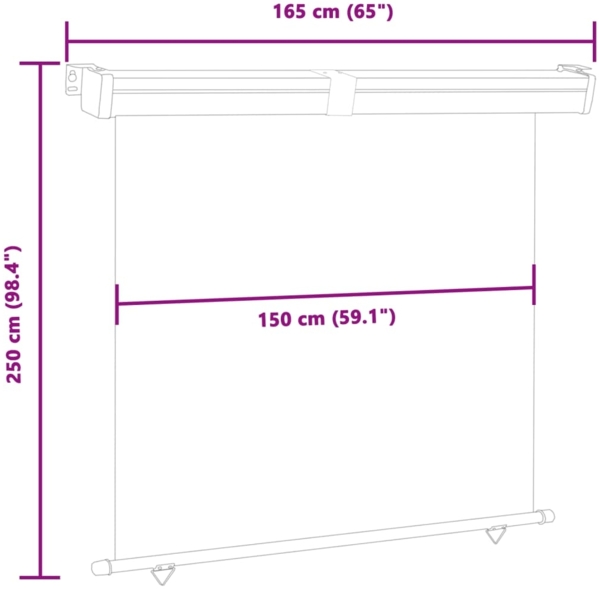 vidaXL Balkon-Seitenmarkise 165x250 cm Rot 48433 Bild 9