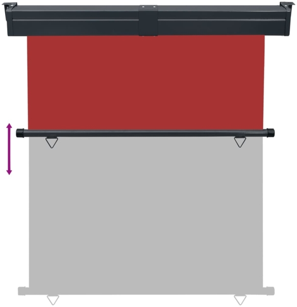 vidaXL Balkon-Seitenmarkise 165x250 cm Rot 48433 Bild 4