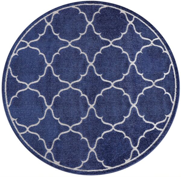 Sanat 'Berlin' Teppich, Höhe: 6 mm, In -und Outdoor geeignet, Blau, 120 cm Rund